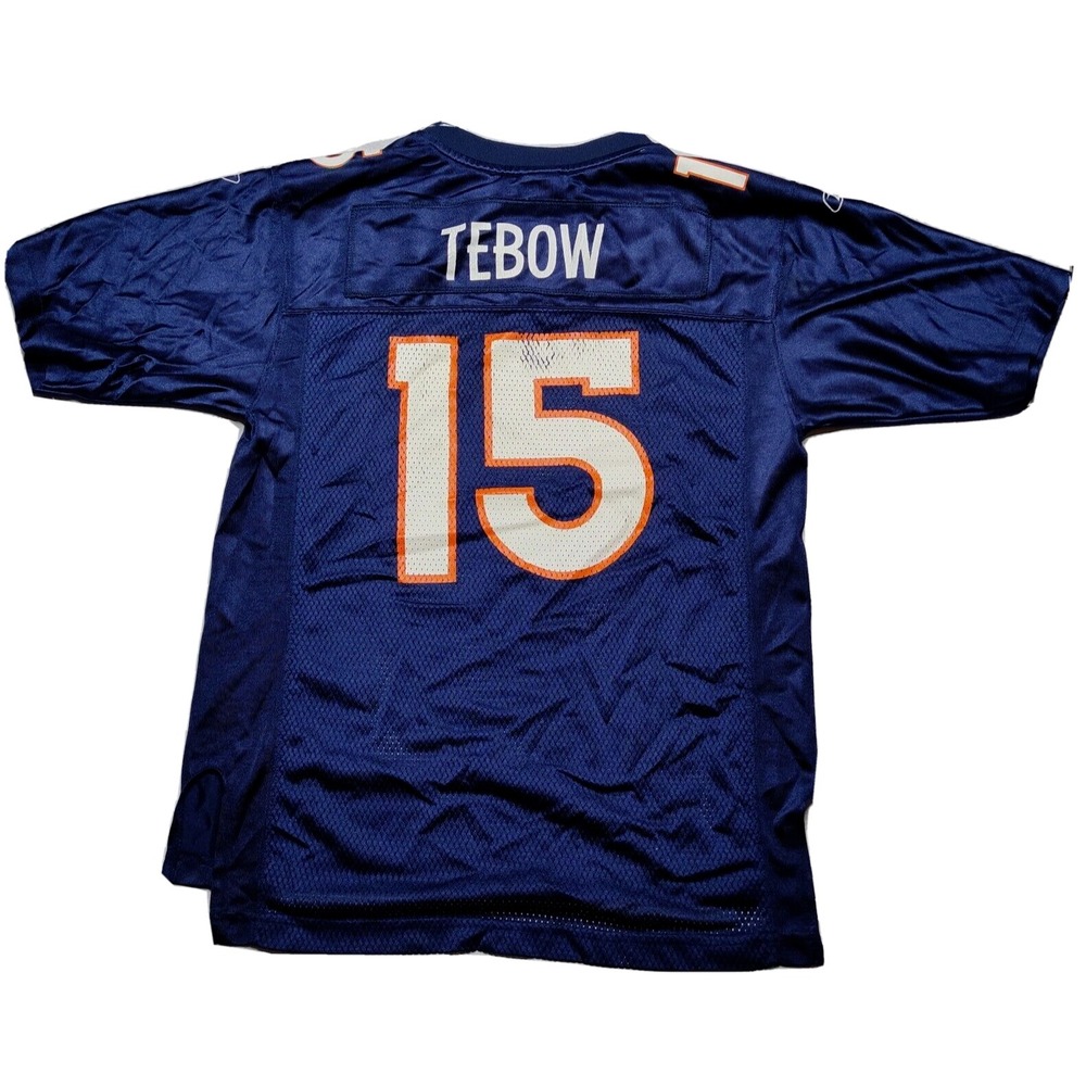 Tim Tebow #15 REEBOK NFL Players Youth Large Denver Broncos Blue Nylon‎ Jersey